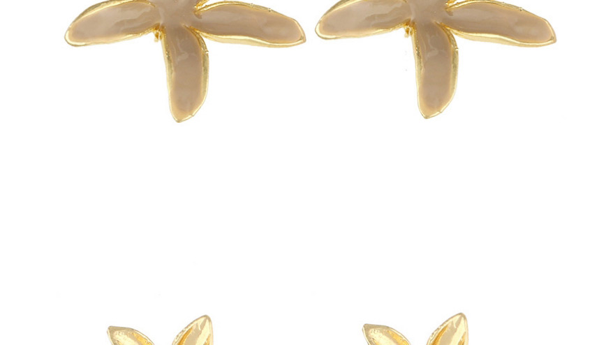 Fashion Khaki Drop Oil Flower Alloy Earrings,Drop Earrings