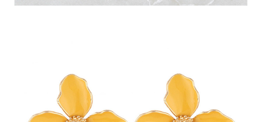 Fashion Yellow Alloy Flower Drip Earrings,Stud Earrings