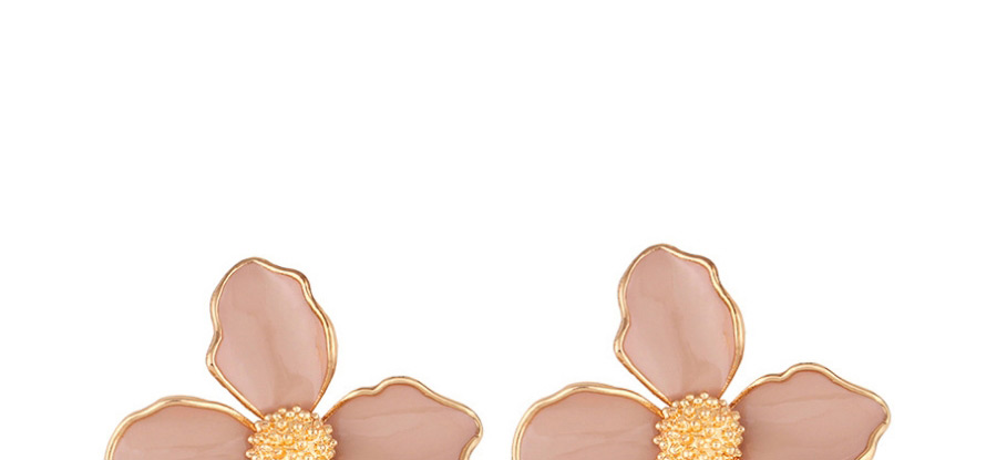Fashion Pink Alloy Flower Drip Earrings,Stud Earrings