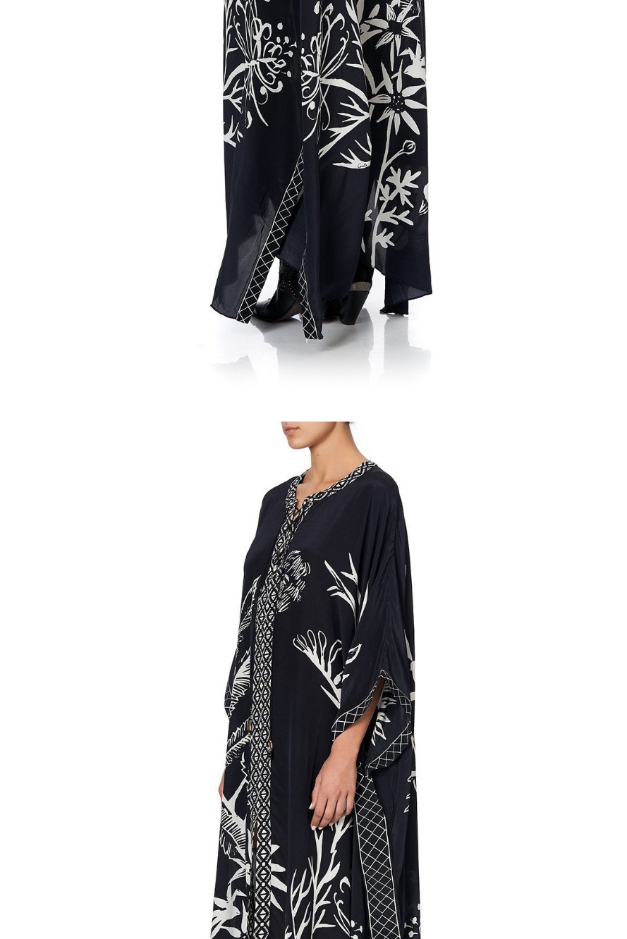 Fashion Printing Four-way Stretch Print Slit Long Skirt Jacket Blouse,Sunscreen Shirts