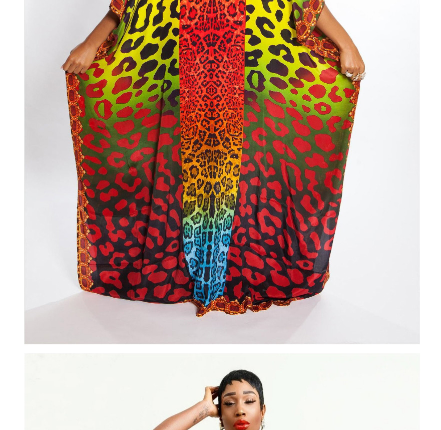 Fashion Printing Printed V-neck Four-way Stretch Skirt Blouse,Sunscreen Shirts