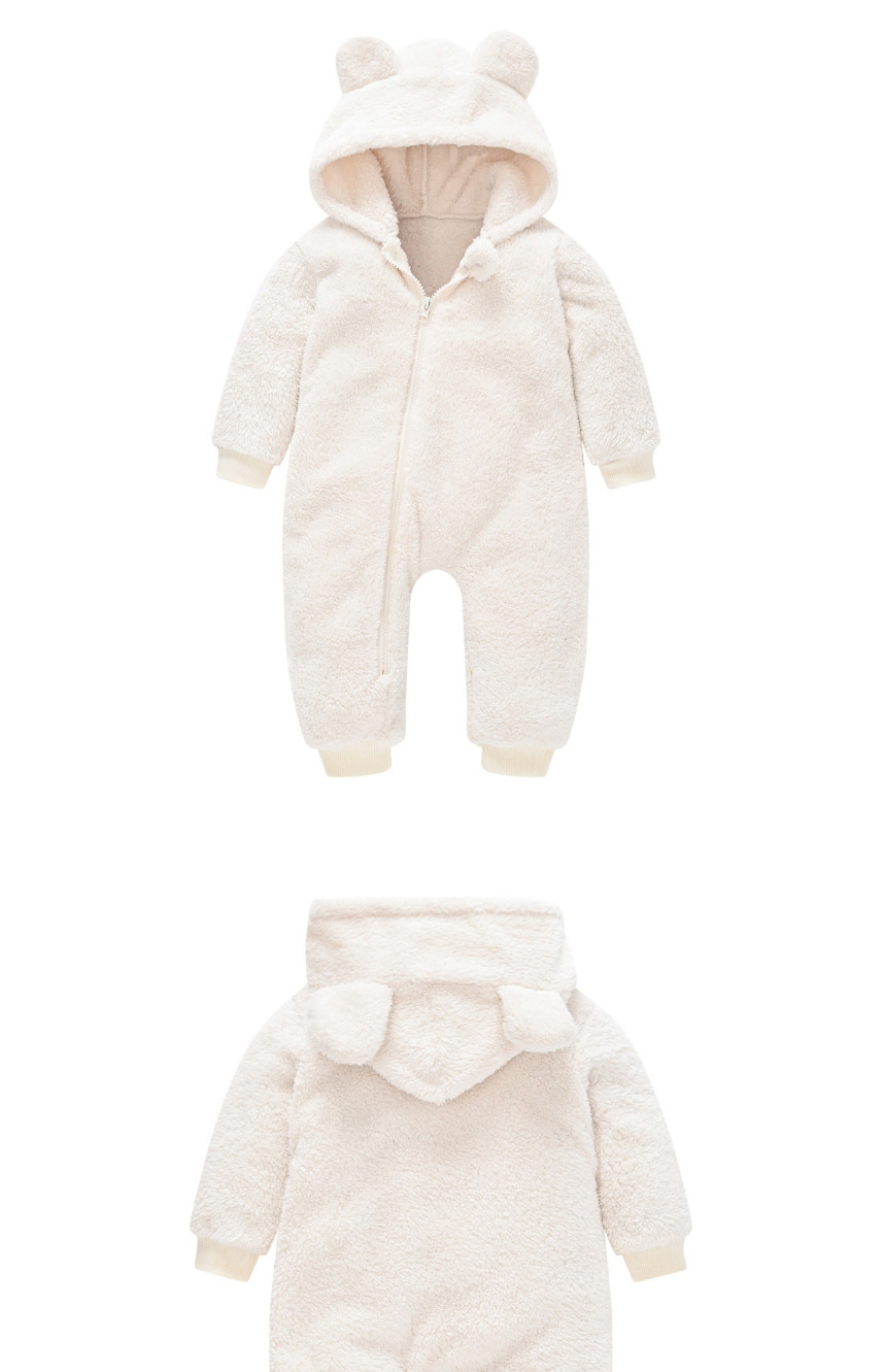 Fashion White Cubs Ears Newborn One-piece Wool Sweater Romper,Kids Clothing