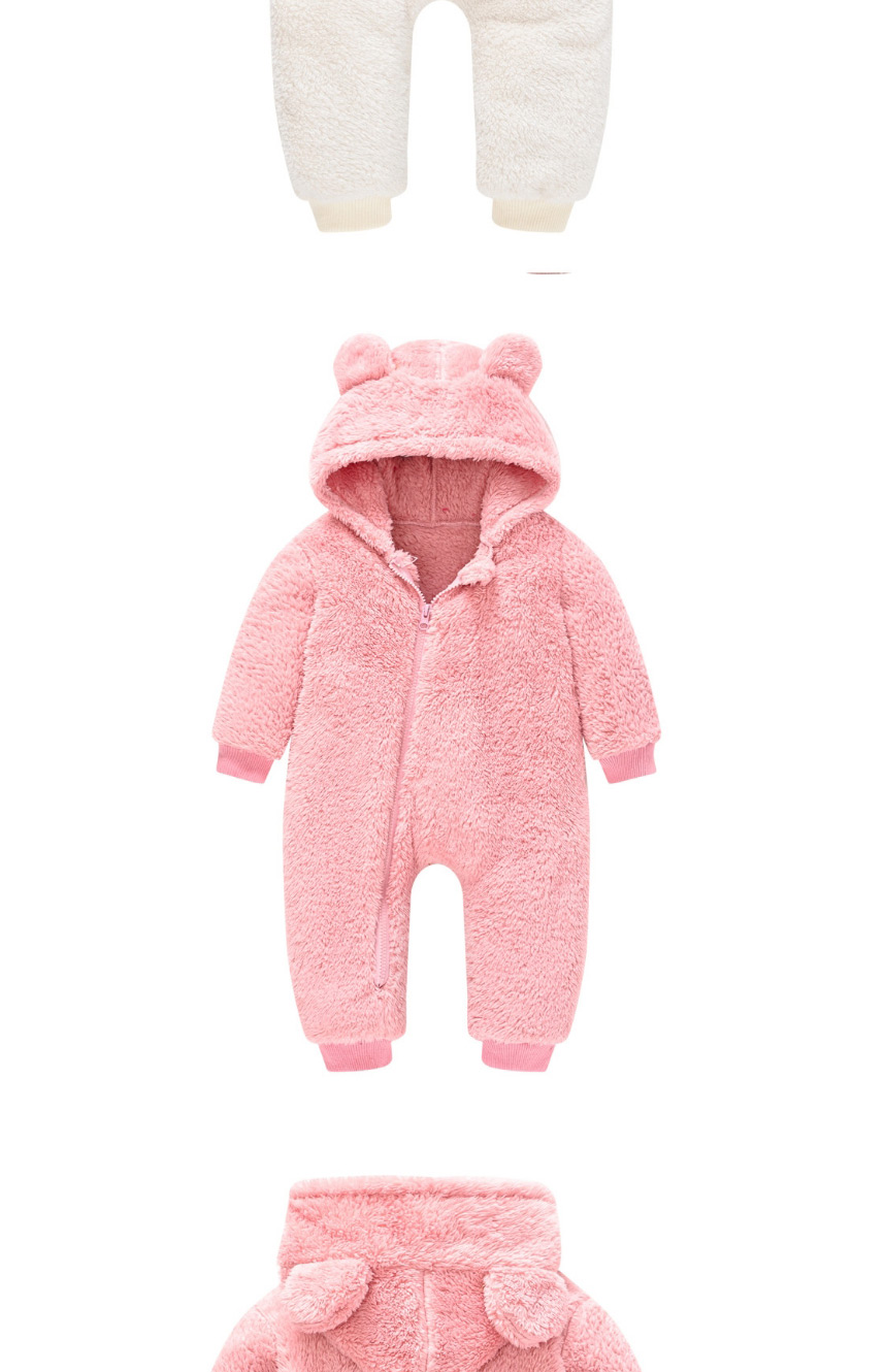 Fashion Pink Cubs Ears Newborn One-piece Wool Sweater Romper,Kids Clothing
