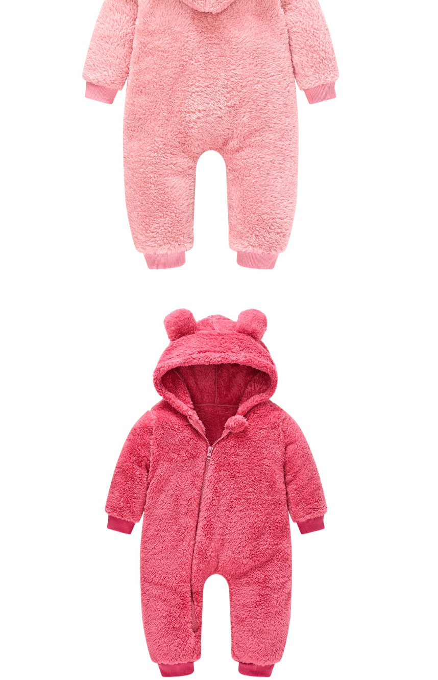 Fashion Pink Cubs Ears Newborn One-piece Wool Sweater Romper,Kids Clothing