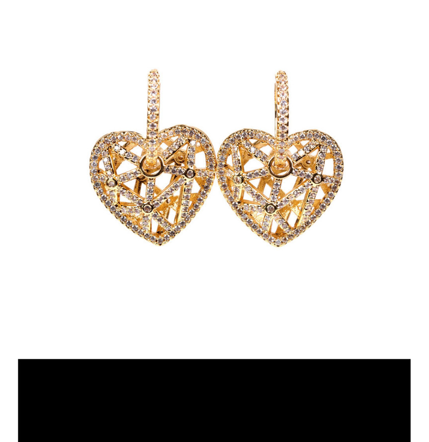 Fashion B Earrings Hollow Crystal Diamond Love Necklace Earrings Set,Earrings