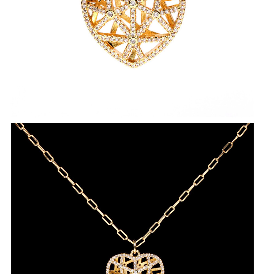 Fashion A Set Hollow Crystal Diamond Love Necklace Earrings Set,Jewelry Sets