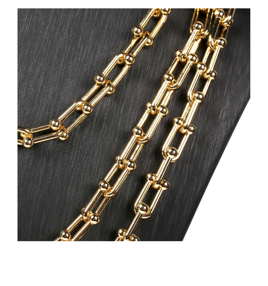 Fashion Golden Earrings U-shaped Stitching Thick Chain Necklace Bracelet Earrings,Earrings