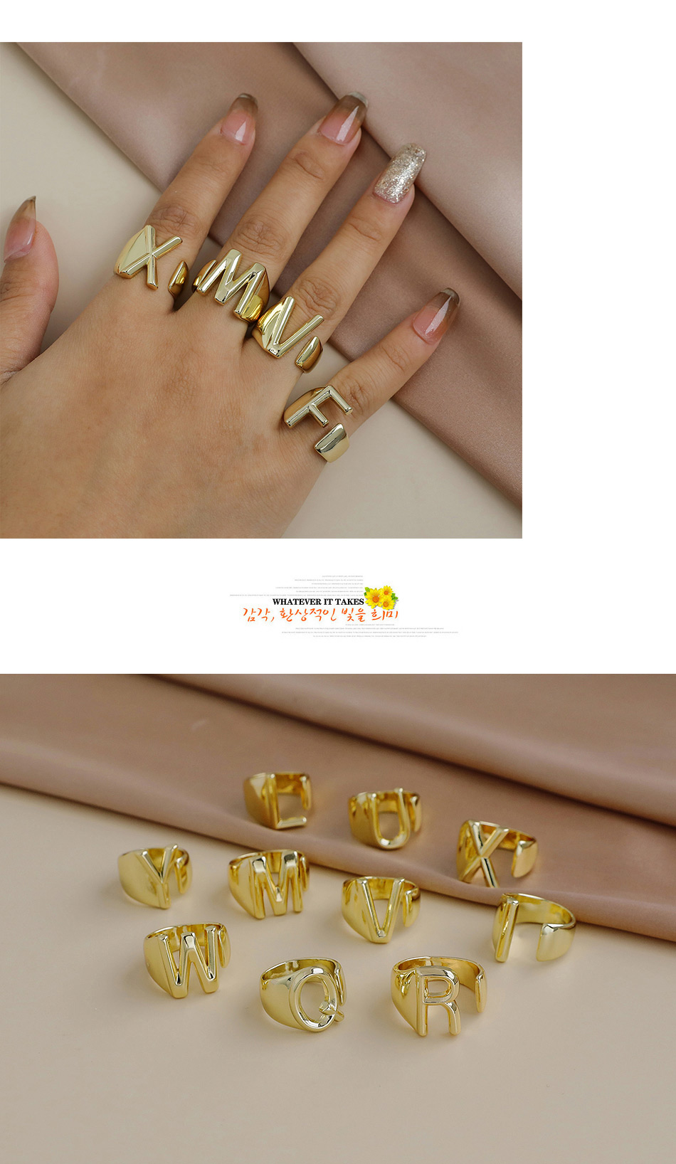 Fashion U 26 Letters Open Ring In Copper,Rings