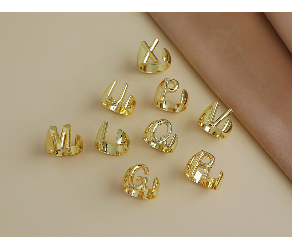 Fashion Z 26 Letters Open Ring In Copper,Rings