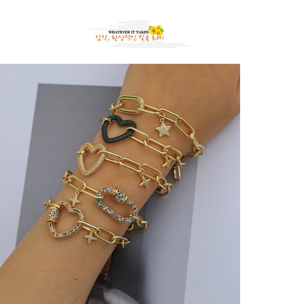 Fashion Love White Copper Inlaid Zircon Geometric Bracelet,Bracelets