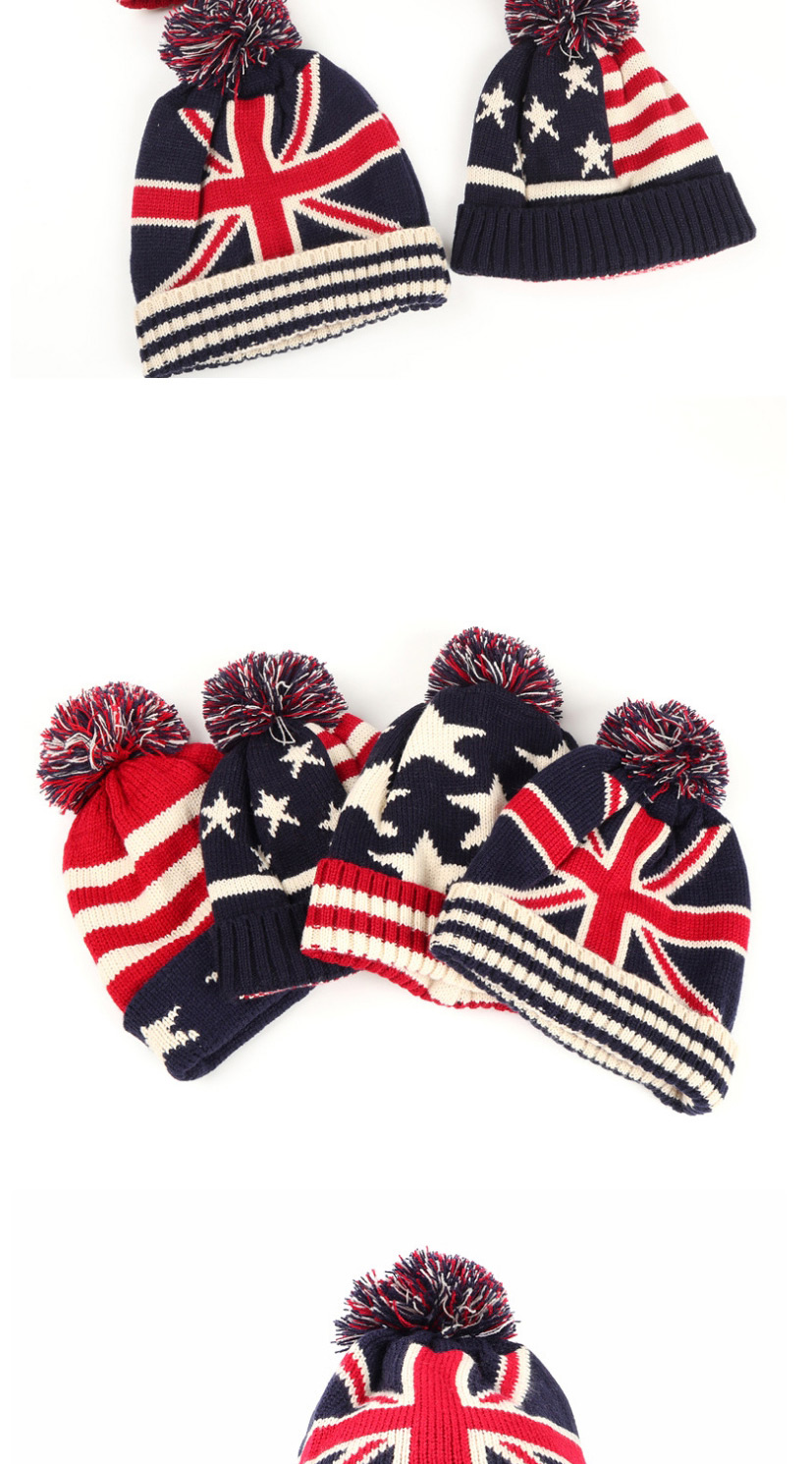 Fashion Stars + Red And White Stripes Pozi Flag Star Stripe Knitted Woolen Hat,Knitting Wool Hats