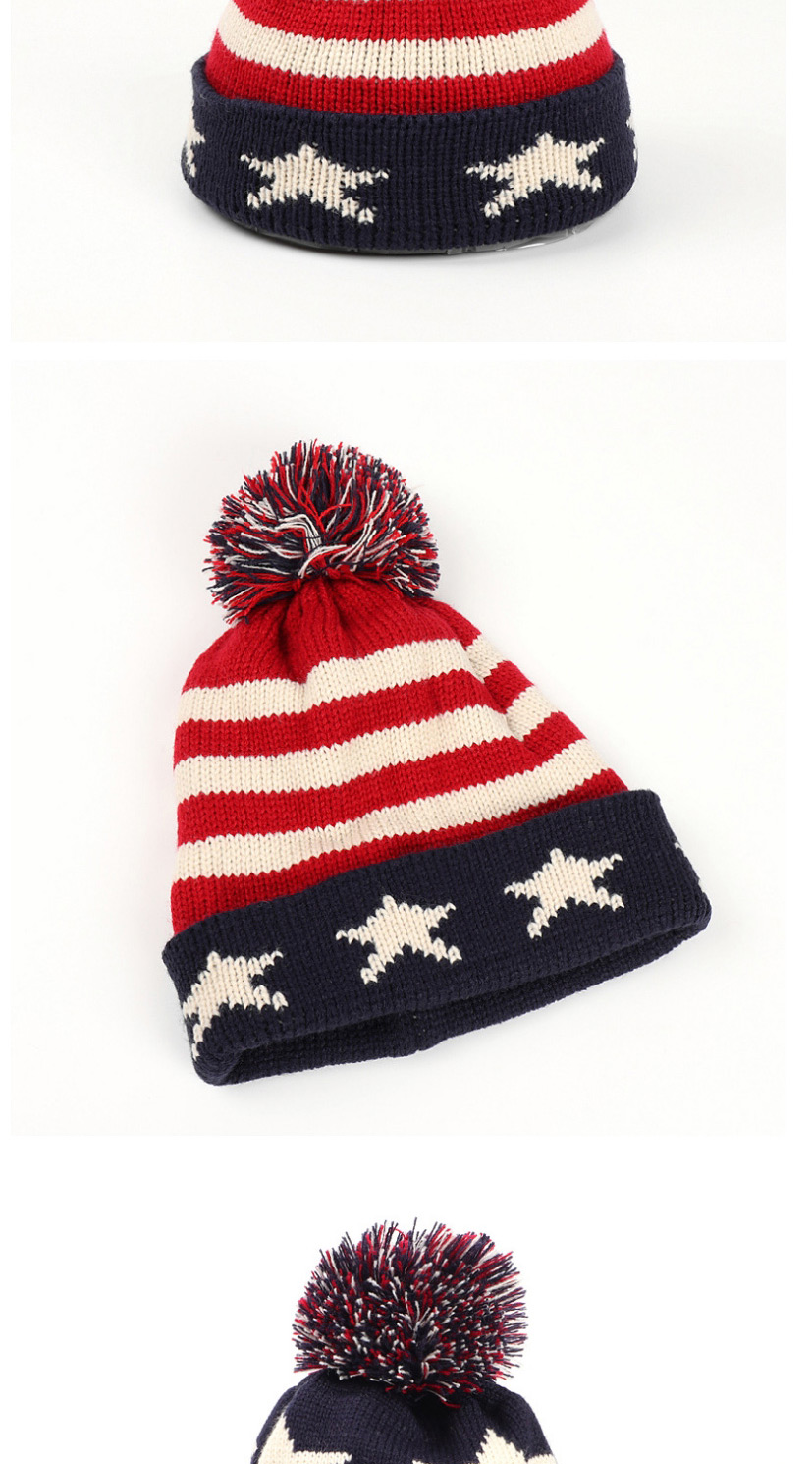 Fashion Star Pattern Pozi Flag Star Striped Knitted Woolen Hat,Knitting Wool Hats