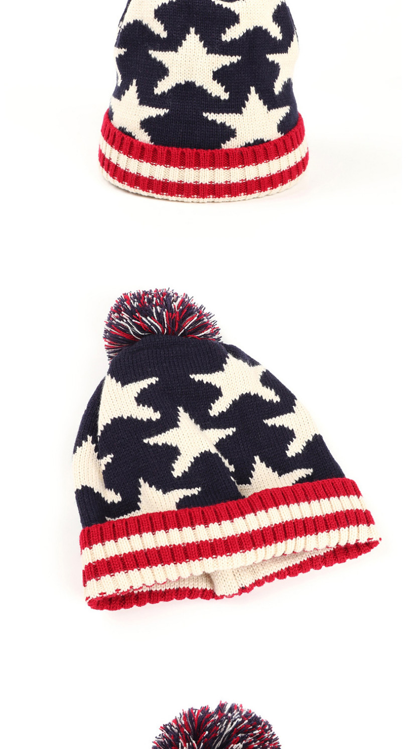 Fashion Stars + Red And White Stripes Pozi Flag Star Stripe Knitted Woolen Hat,Knitting Wool Hats