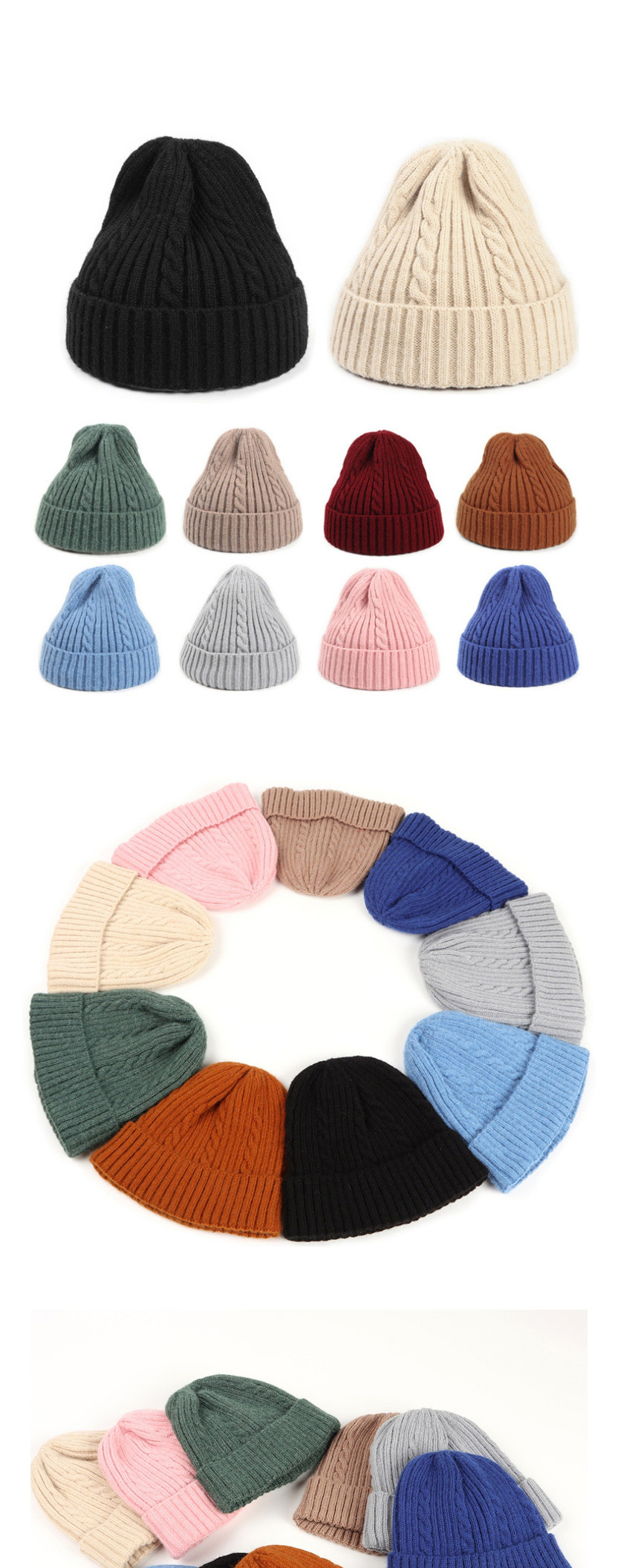 Fashion Beige Twist Woven Warm Childrens Wool Knitted Hat,Knitting Wool Hats