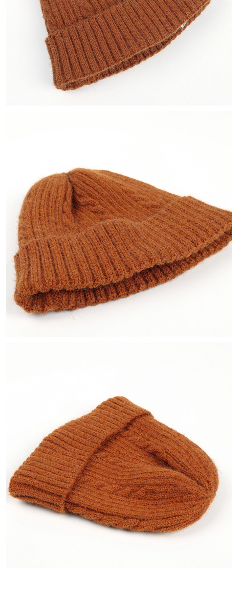 Fashion Khaki Twist Woven Warm Childrens Wool Knitted Hat,Knitting Wool Hats