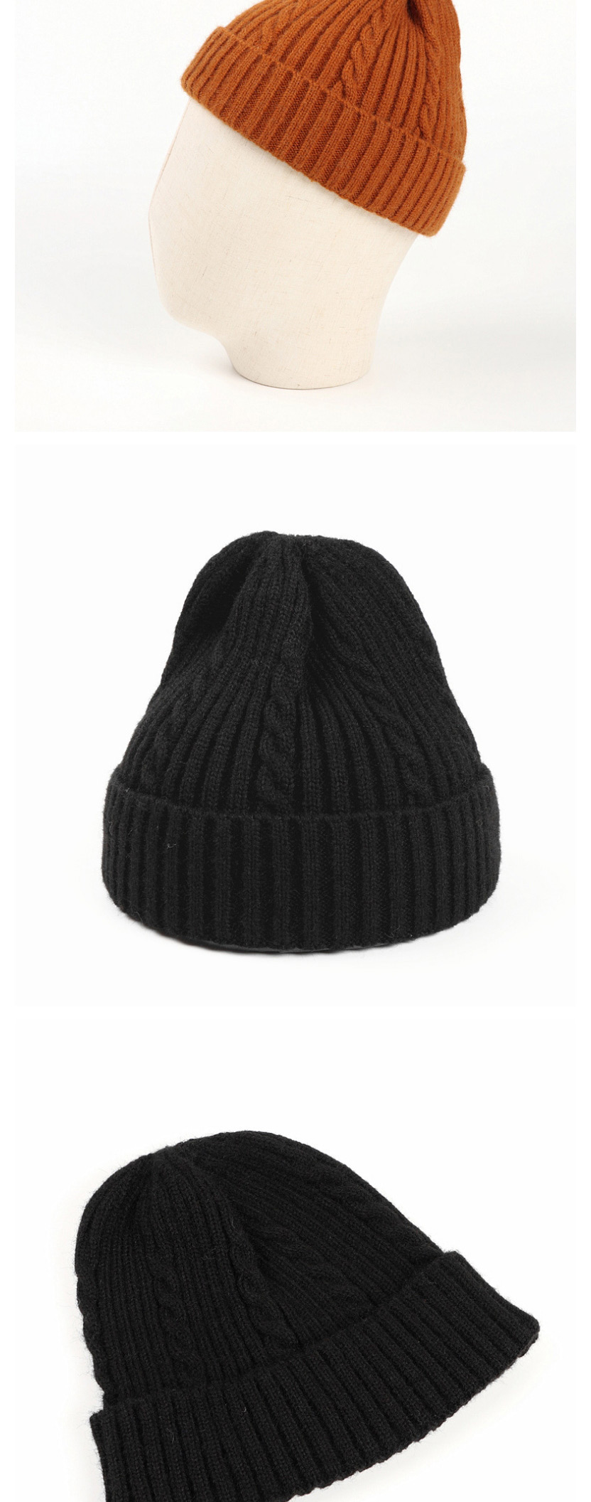Fashion Khaki Twist Woven Warm Childrens Wool Knitted Hat,Knitting Wool Hats