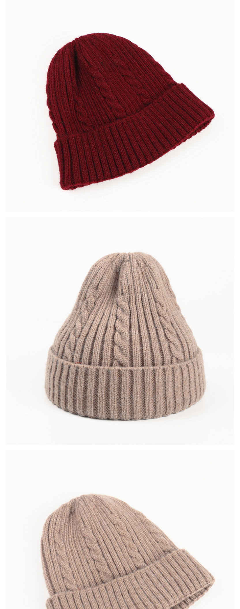 Fashion Caramel Twist Woven Warm Childrens Wool Knitted Hat,Knitting Wool Hats