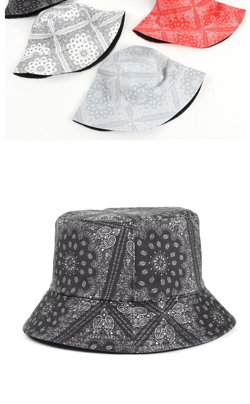 Fashion Gray Double-sided Cashew Print Fisherman Hat,Sun Hats