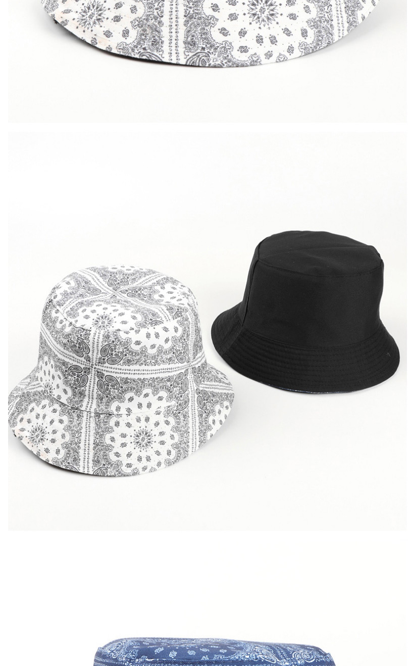 Fashion Navy Double-sided Cashew Print Fisherman Hat,Sun Hats