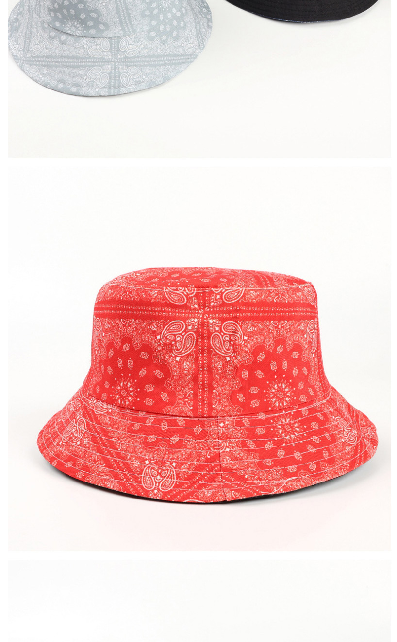 Fashion Black Double-sided Cashew Print Fisherman Hat,Sun Hats