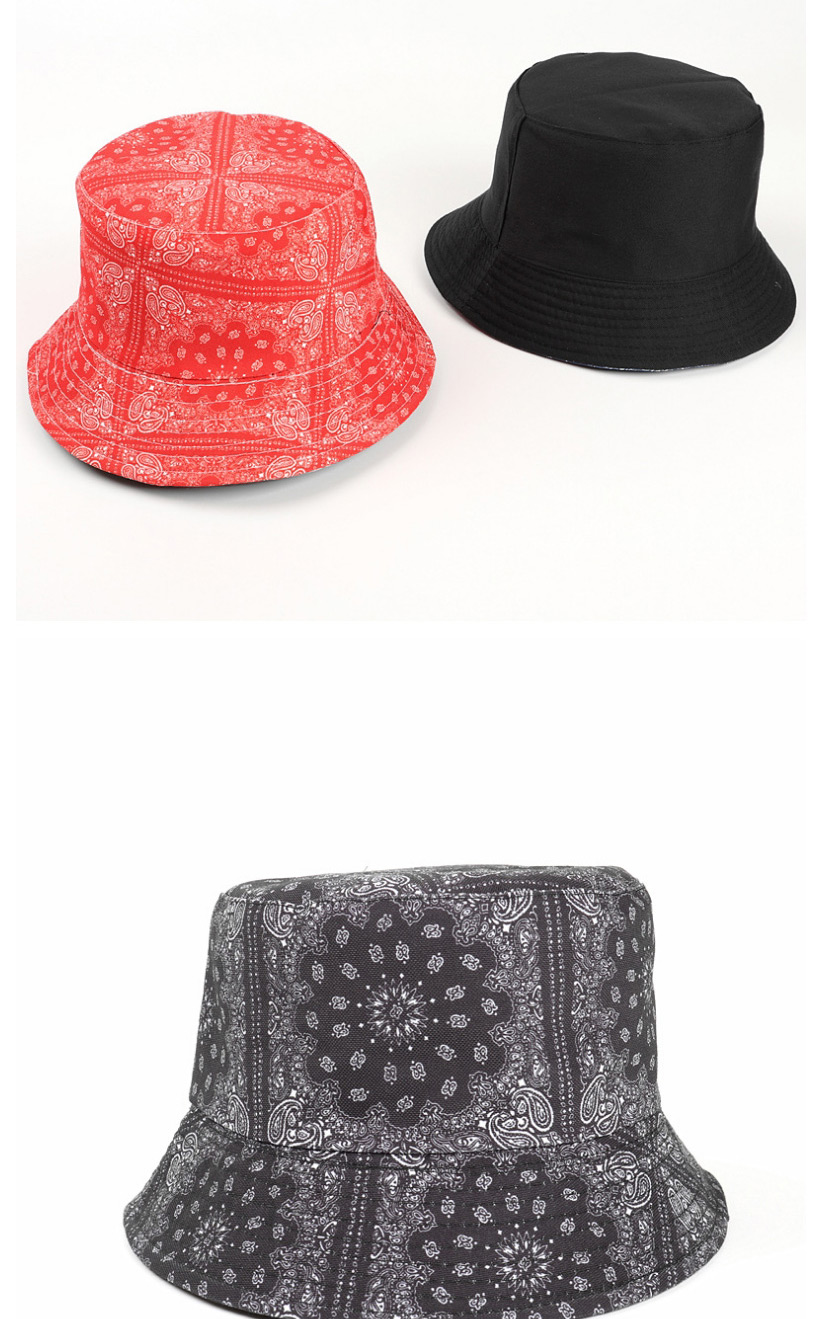 Fashion Navy Double-sided Cashew Print Fisherman Hat,Sun Hats