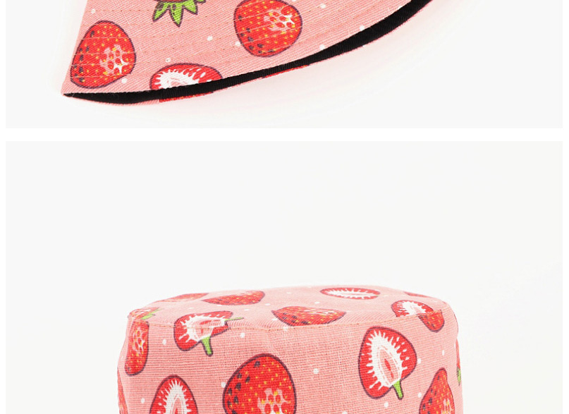 Fashion Strawberry Strawberry Print Double-sided Fisherman Hat,Sun Hats