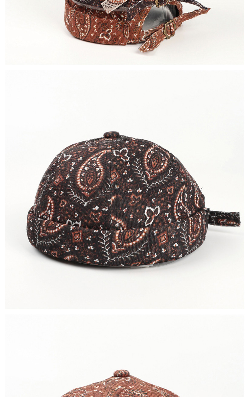 Fashion Brown Cashew Printed Borderless Landlord Hat,Beanies&Others