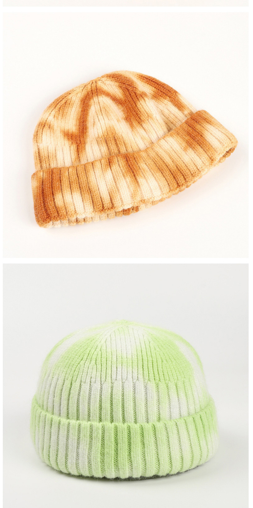 Fashion Caramel Tie-dyed Mohair Curled Knitted Beanie Hat,Knitting Wool Hats
