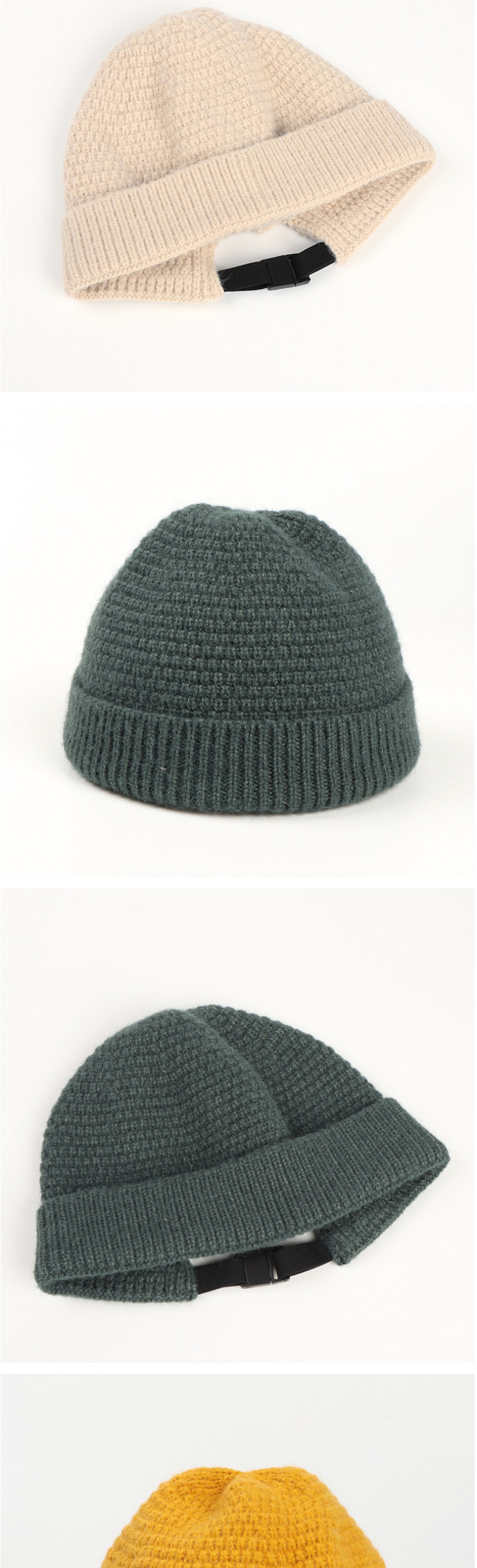 Fashion Adjustable-khaki Mohair Adjustable Curled Knit Hat,Knitting Wool Hats