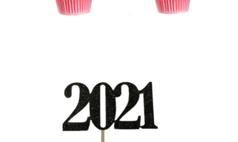 Fashion Gold 12 Pieces New Years Day New Years Day Holiday Party Cake Plugin,Household goods