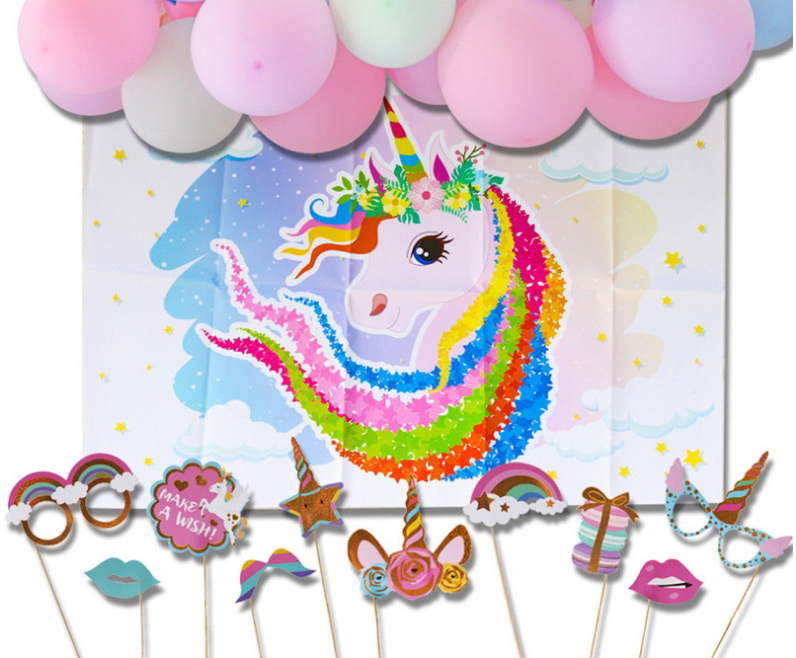 Fashion Unicorn Suit Birthday Party Decoration Background Wall Decoration Balloon Set,Festival & Party Supplies