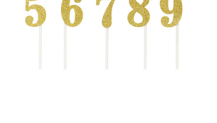 Fashion Block Letters 0-9 0-9 Glitter Digital Cake Inserts,Festival & Party Supplies