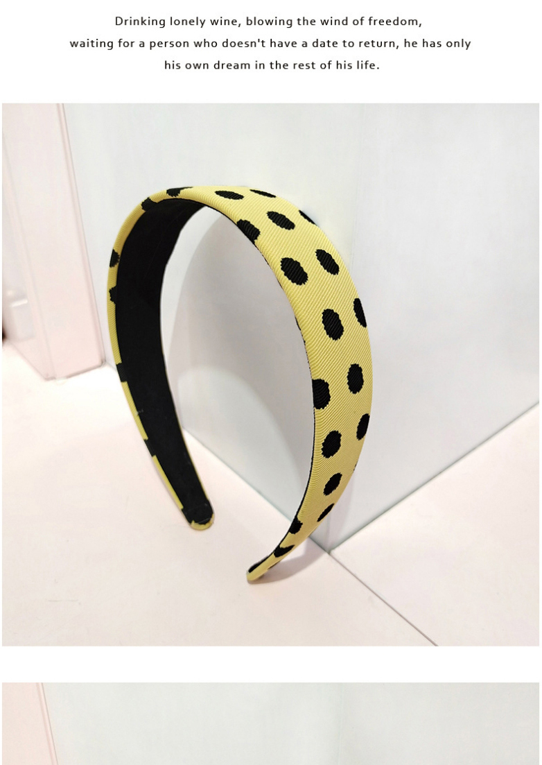 Fashion Brown Wave Dot Tablet Polka Dot Printed Fabric Wide-brimmed Headband,Head Band