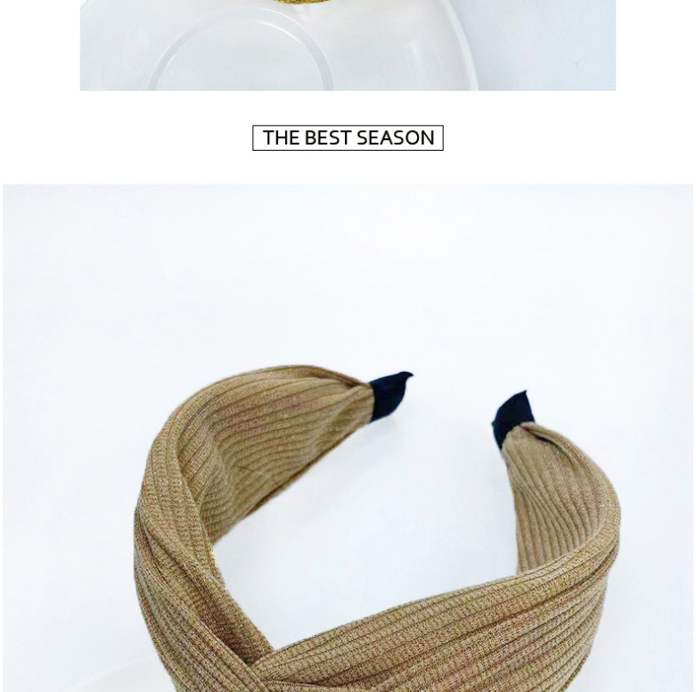 Fashion Khaki Cross Woolen Fabric Wide Brim Headband,Head Band