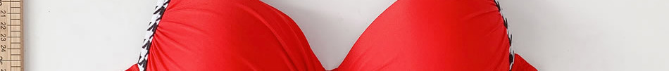 Fashion Red Split Houndstooth Swimsuit,Bikini Sets