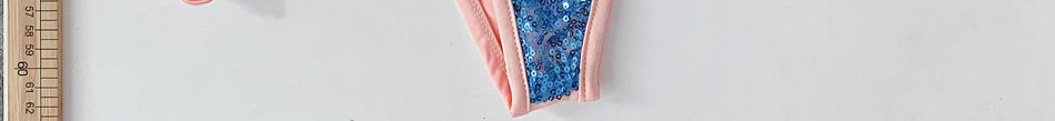 Fashion Blue Sequined Tether Split Swimsuit,Bikini Sets