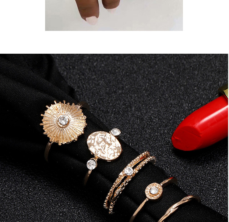 Fashion Gold Color Diamond Geometric Alloy Ring Set,Rings Set