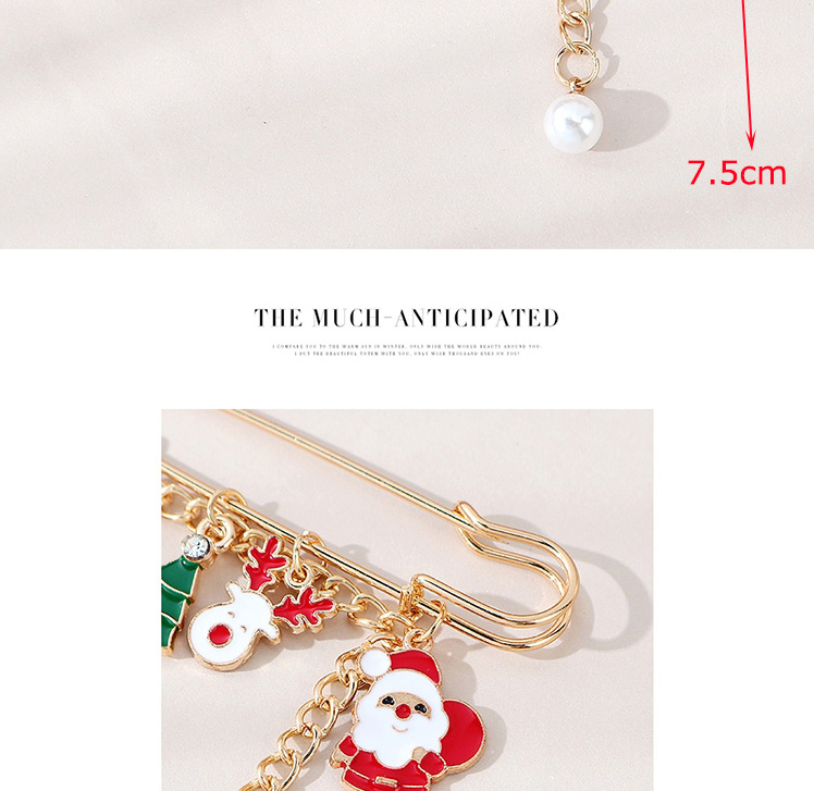 Fashion Gold Color Santa Claus Oil Drop Alloy Pearl Brooch,Korean Brooches