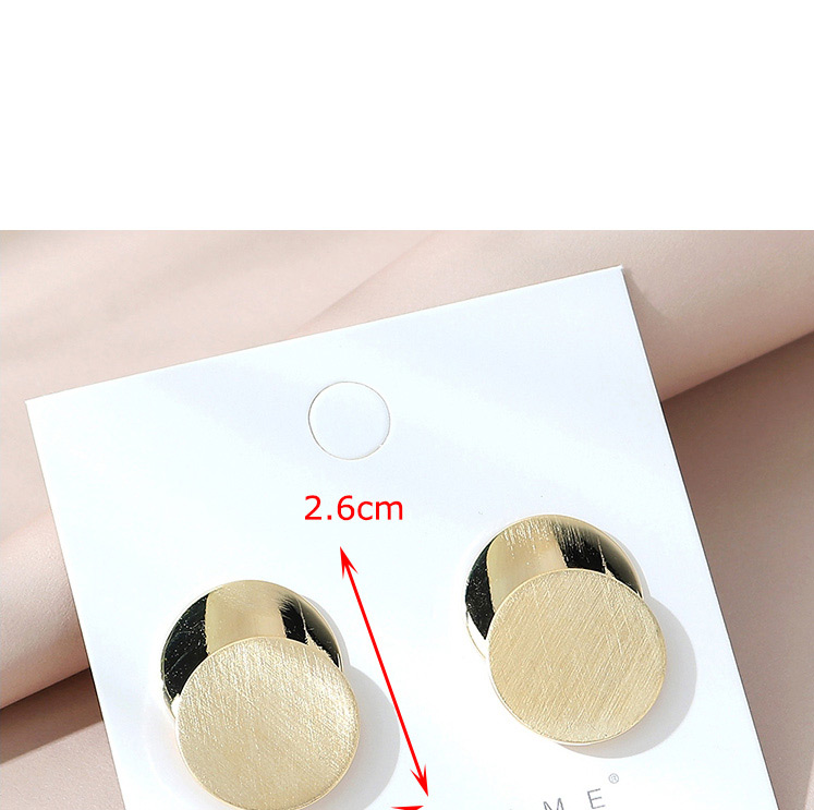 Fashion Golden Real Gold Plated Frosted Round Earrings,Stud Earrings