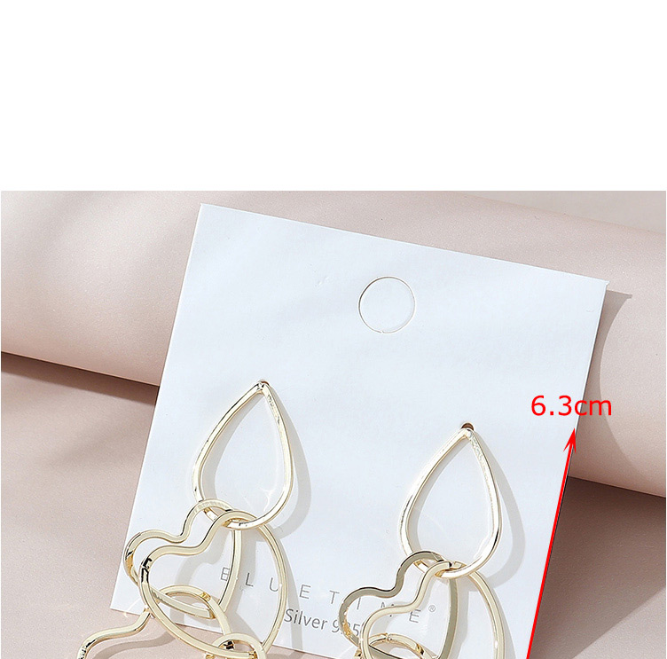 Fashion Golden Real Gold-plated Love Drop-shaped Hollow Earrings,Stud Earrings