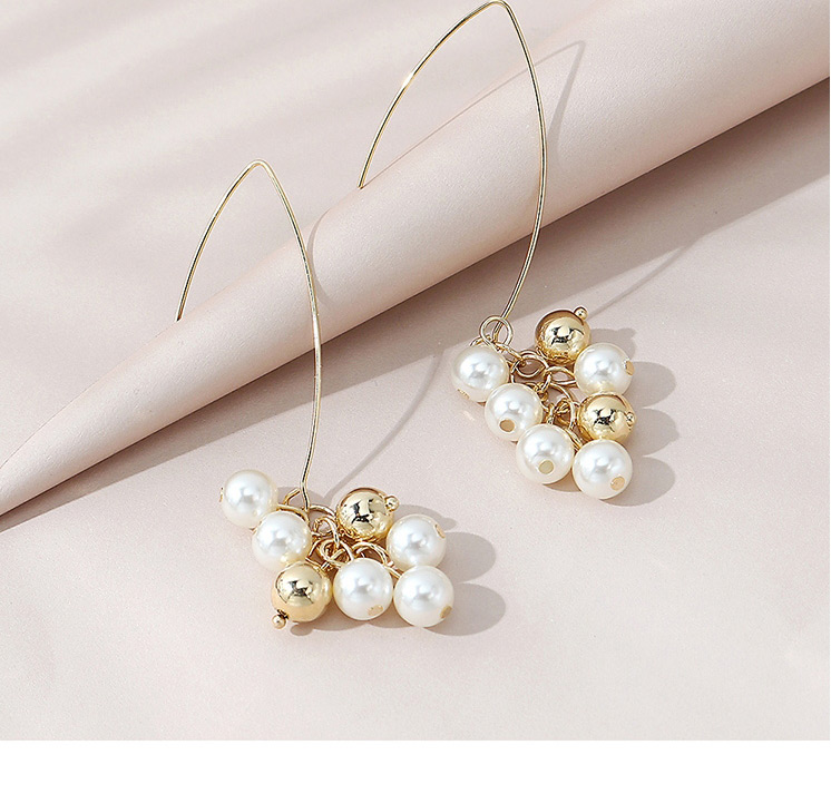 Fashion Golden Real Gold Plated Pearl Tassel Earrings,Drop Earrings