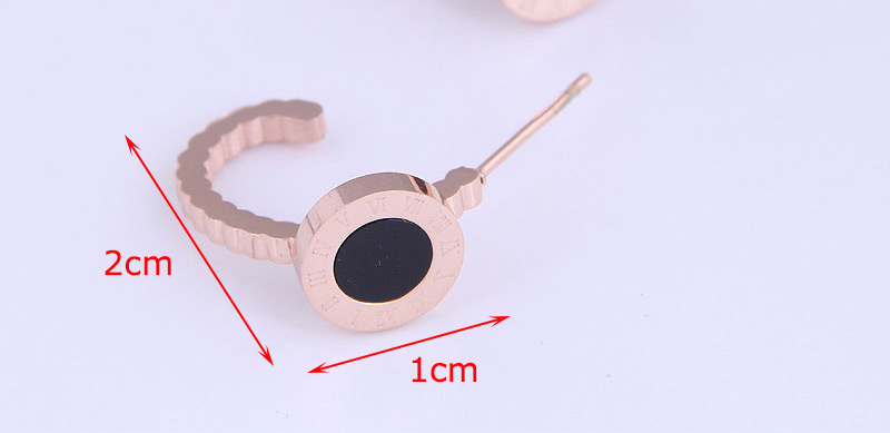 Fashion Rose Gold Color Titanium Steel Round Ear Studs,Stud Earrings