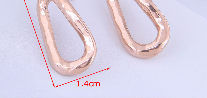 Fashion Rose Gold Color Titanium Steel Geometric Hollow Stud Earrings,Stud Earrings