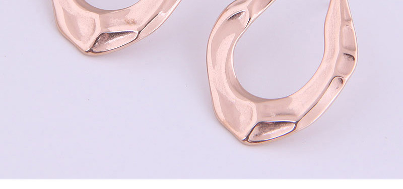 Fashion Rose Gold Color Titanium Steel Irregular Drop Earrings,Stud Earrings