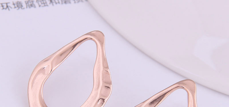 Fashion Rose Gold Color Titanium Steel Irregular Drop Earrings,Stud Earrings