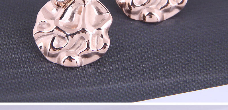 Fashion Rose Gold Color Titanium Steel Irregular Round Diamond Earrings,Stud Earrings