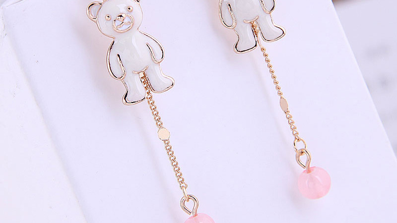 Fashion Pink Rabbit Drop Oil Diamond Alloy Earrings,Stud Earrings