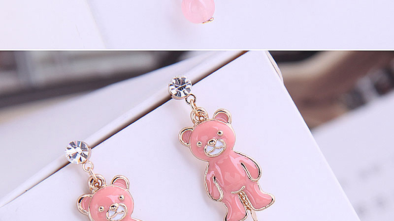 Fashion Pink Rabbit Drop Oil Diamond Alloy Earrings,Stud Earrings