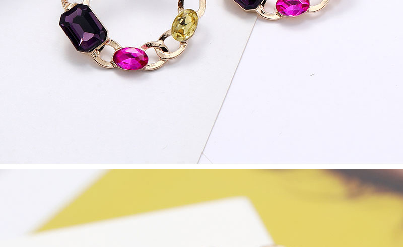 Fashion Gold Color Diamond C-shaped Alloy Hollow Earrings,Stud Earrings