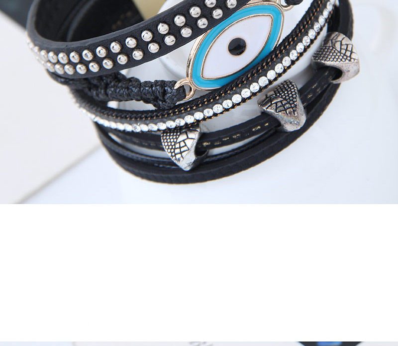 Fashion Black Dripping Love Eyes Magnet Clasp Extra Wide Bracelet,Fashion Bracelets